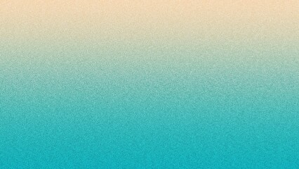 Beautiful cream to turquoise gradient background evoking beach sand and ocean waves. A rough, textured noise effect, ideal for beach themed designs, nature inspired artwork, and creative projects