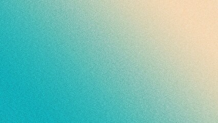 Beautiful cream to turquoise gradient background evoking beach sand and ocean waves. A rough, textured noise effect, ideal for beach themed designs, nature inspired artwork, and creative projects