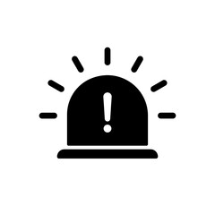 Siren light icon with exclamation mark sign symbol