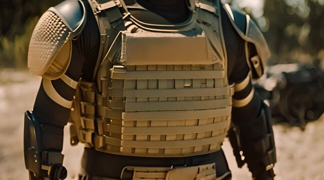 Close-Up of Army Bulletproof Vest