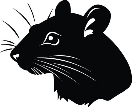Black silhouette of rat head
