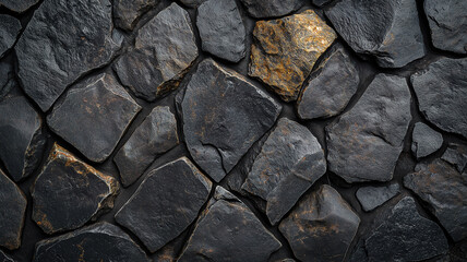 Fototapeta premium Minimalist black stone texture background offering free copy space for use