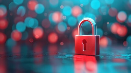 A closed padlock over a digital backdrop symbolizes strong safety measures in a techdriven world.