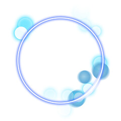 Soft Blue Glowing Circle with Light Orbs