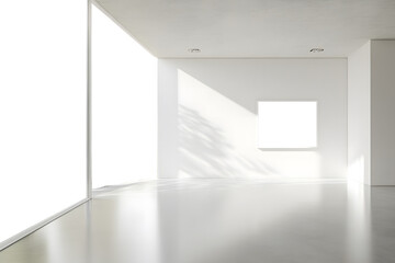 Fototapeta premium empty room with wall, with transparent frame on the wall, PNG file