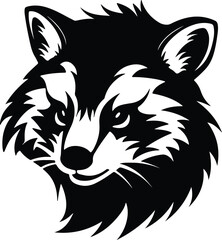 Obraz premium Black silhouette of red panda head