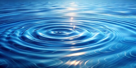 Naklejka premium A Close-Up View of Ripples Spreading Outward on a Still Body of Water, Capturing the Moment of Tranquility and Reflection
