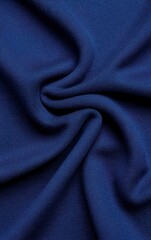 Deep blue fabric texture, smooth and flowing, isolated background.