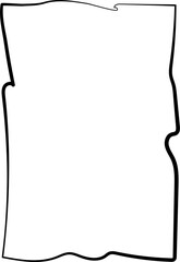 Frame border grunge shape icon, vertical, rectangle decorative doodle element for design in vector illustration