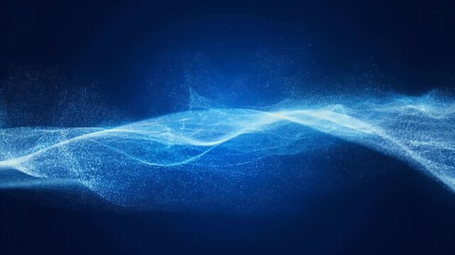 Abstract Blue Energy Waves Magical Dust Particles Dark Background 4K Motion Design star particle light space animation burst effect explosion fantasy glowing shiny