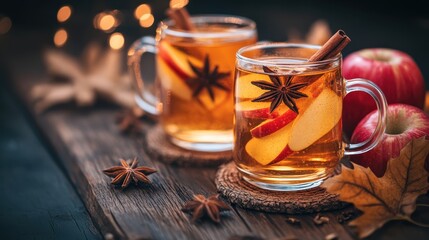 Warm Spiced Apple Cider with Star Anise and Cinnamon