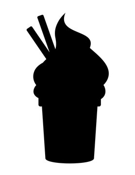 recommend clip art: Yummy street food, confectionery snacks silhouette. Cone waffle with filling, icecream balls in cup, ice-cream  cone silhouette. Colorful Ice Cream Illustration silhouette. Desserts, sweet eating set.