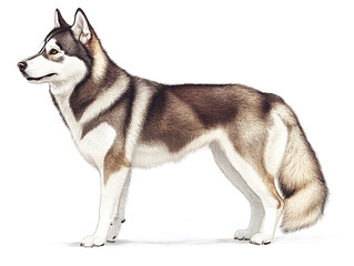 Adorable siberian husky illustration