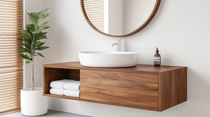 3D undersink cabinet with sliding doors and builtin storage, bathroom cabinet, spacesaving design