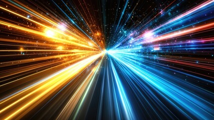 Vivid Neon Rays Abstract Background