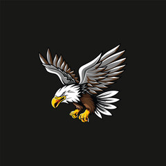 Fototapeta premium Eagle character logo design flat vector illustration