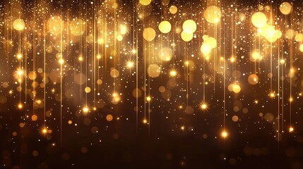 Glowing Gold Lights in Vertical Motion