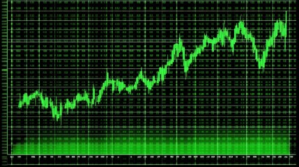 Green screen stock chart, dynamic footage for financial market analysis and investment trends