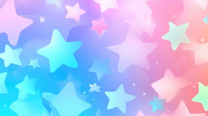 Starry Sky with Neon Hues of Blue and Pink