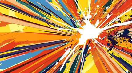 Abstract Art Explosion Advertising Background - a vibrant and dynamic visual. The explosion of colors creates an eye-catching and energetic scene.