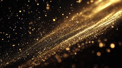 Naklejka premium Elegant Golden Design with Glowing Particles