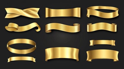Elegant Golden Ribbon Collection for Decorative Use