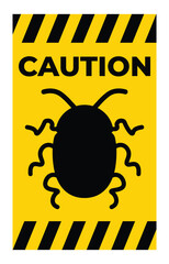 Caution Sign with Insect Illustration