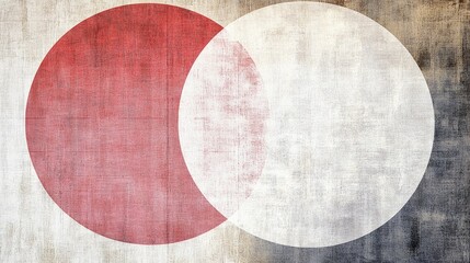 Overlapping Circles in Light Pink and White Tones