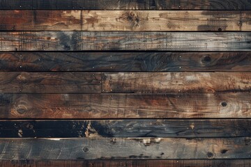 Naklejka premium Closeup of dark, rustic wood planks.