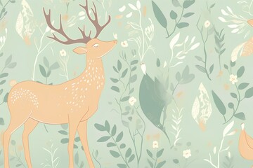 christmas background with deer