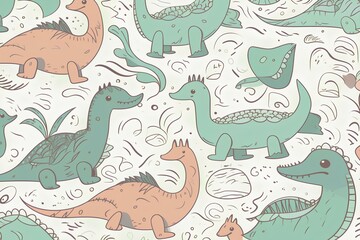 Obraz premium seamless pattern with animals