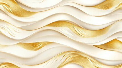Obraz premium Luxurious Gold Wave Pattern Vector Illustration