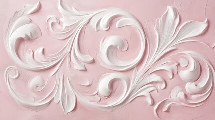 Elegant Pink Stucco Wall with Fluid Design