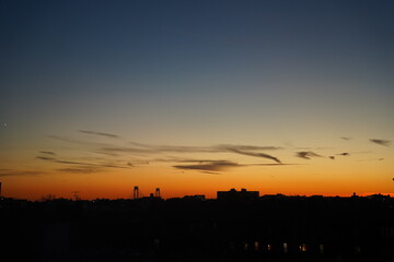 Colorful sunset in New York city