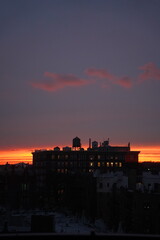 Colorful sunset in New York city