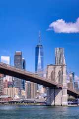 The New York City skyline from Brooklyn, New York.