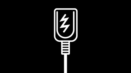 Simple Plug Icon: A Minimalistic Design Representing Electrical Connections and Power Supply for Modern Applications