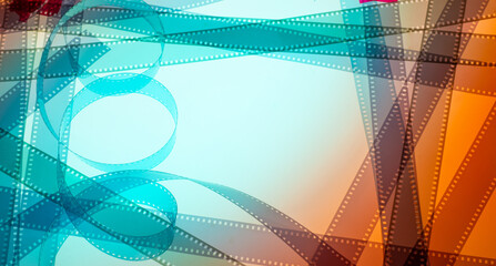 abstract color background banner with film strip