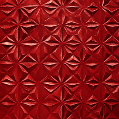 Red 3D Geometric Floral Texture with Glitter Effect, Intricate Decorative Pattern for Backgrounds, Interior Design, and Graphic Art Projects