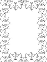All these designs are hand-drawn and unique 
Flower Border is a Beautiful black and white illustration for adult coloring book,
This is a printable Beautiful Zentangle Coloring page for KDP Interior,