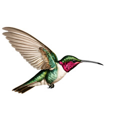 Fototapeta premium Captivating Beauty of a Vibrant Hummingbird in Flight Against a Black Background Showcasing Nature's Splendor and Graceful Motion