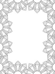 All these designs are hand-drawn and unique 
Flower Border is a Beautiful black and white illustration for adult coloring book,
This is a printable Beautiful Zentangle Coloring page for KDP Interior,