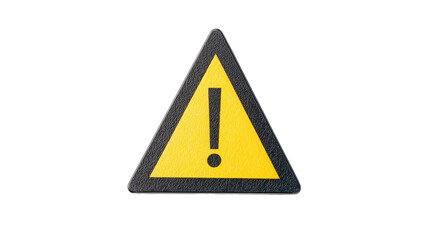 A yellow triangular warning sign featuring an exclamation mark, indicating caution or potential hazards.