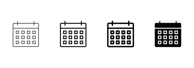 Calendar icon set vector