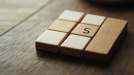 Simple Tile Featuring the Letter S for Board Games: A Versatile Game Component Ideal for Scrabble and Other Word Games