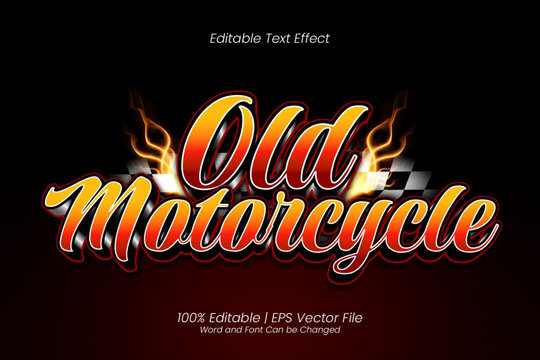 Old Motorcycle text Effect Vintage Racing Style