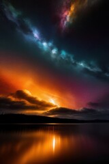 Naklejka premium sunset over the sea