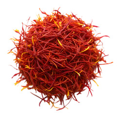 Naklejka premium saffron leave top view isolated on transparent background