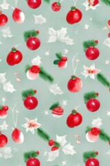 seamless pattern with christmas balls