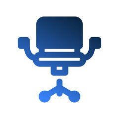 Office chair gradient fill icons. office, furniture and business icon symbols.